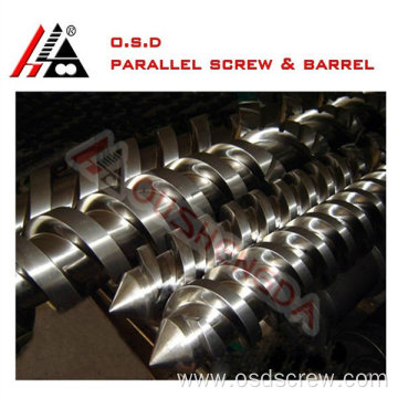 parallel double screw cylinder plastic extruder